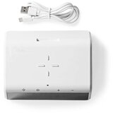 Nedis WCACQ30WT - Budilnik sa LCD ekranom i bežičnim punjačem 15W/5V, bela | Eponuda.com
