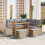 vidaXL 9 dijelni vrtni sofa set s jastučićima bež poli ratan akacija | shoptok.hr