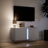  Zidni TV ormarić s LED svjetlima bijeli 80x31x35 cm | Eponuda.com