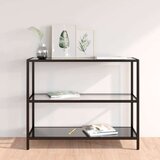  Polica prozirna i crna 100 x 36 x 90 cm od kaljenog stakla | shoptok.hr
