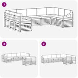  Sekcijska garnitura s jastukom 9 pcs Bijela i krem Poliester | Eponuda.com