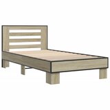  The Living Store Posteljni okvir sonoma hrast 75x190 cm inženirski les in kovina - Posteljni Okvir, (21499919) | Shoptok.si