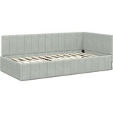 vidaXL Kotna postelja z vzmetnico Svetlo siva 90 x 200 cm Žamet | Shoptok.si