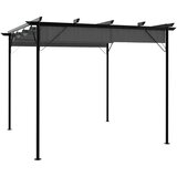  Pergola s pomičnim krovom antracit 3 x 3 m čelična 180 g/m² Cijene