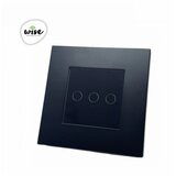 Wise prekidač na dodir - 3 tastera, pvc mat panel crni | ePonuda.com