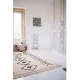 Krem periv/ručno rađen pamučan tepih 140x210 cm Bereber Rhombs –