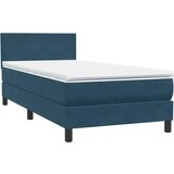 Box spring krevet s madracem tamnoplavi 80x220 cm baršunasti | shoptok.hr