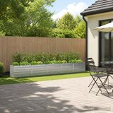  Povišeni vrtni krevet Srebrna 400 x 40 x 55 cm cinkani | shoptok.hr