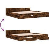 Okvir kreveta s ladicama boja hrasta 200x200 cm | Eponuda.com