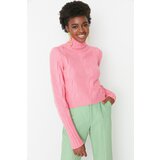 Trendyol Pink Crop Hair Knitted Sweater Cene