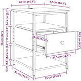 vidaXL Nočna omarica Črni hrast 40 x 42 x 56 cm Konstruiran les | Shoptok.si