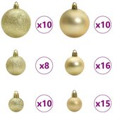 vidaXL Umjetna preddekorirana božićna jelka Zelena 210 cm PVC | Shoptok.si