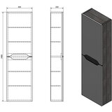 Sapho Bijeli/u prirodnoj boji kupaonski ormarić u dekoru egzotičnog drva 40x140 cm Wave – | shoptok.hr
