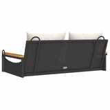  Klupa za ljuljanje s jastucima crna 109x62x40 cm od poliratana | Eponuda.com