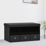 vidaXL Sklopiva klupa za pohranu crna 76x38x38 cm od umjetnog platna Cijene