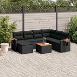 vidaXL 8-dijelni set vrtnih sofa od poliratana s jastucima crni | shoptok.hr