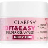 Claresa Soft&Easy Builder Gel bazni gel lak za nokte nijansa Milky Pink 45 g | shoptok.hr