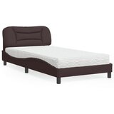 vidaXL Postelja z vzmetnico temno rjava 100x200 cm blago Cene