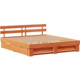  Konstrukcija postelje z vzglavjem Voskast rjav 180 x 200 cm, (5000125771) | Shoptok.si