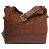 alice wheeler - torba - suede kensington, crossbody, chocolate, large