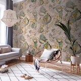  Foto tapeta - Green and yellow autumn souvenirs - floral design with leaves 100x70 | shoptok.hr
