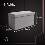 Ruhhy sklopivi puf s prostorom za pohranu 60 × 30 × 30 cm, sivi | shoptok.hr