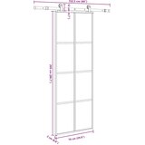  Klizna vrata s priborom 76 x 205 cm od ESG stakla i aluminija | shoptok.hr