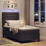  LED Box Spring Krevet Tamno smeđa 80 x 200 cm tkanina Slike