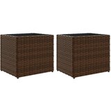  Vrtne sadilice 2 kom smeđa 36 x 30 x 32 cm od poliratana | shoptok.hr