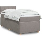 vidaXL Box spring postelja z vzmetnico taupe 90x200 cm blago | Shoptok.si