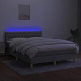  box spring s madracem LED svjetlosivi 140x190 cm tkanina | shoptok.hr