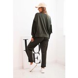 Kesi Włoski Women's butter set with fringes on the sleeves khaki | shoptok.hr