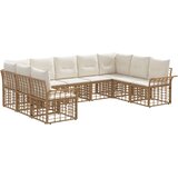  Set vanjskih sofa 9 pcs Prirodna i krema bijela Poliester | shoptok.hr