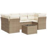 Maison Chic Seti vrtnega pohištva - Vrtna garnitura - Vrtni pohištvo set 7-delna z blazinami bež poli ratan, (21806026) | Shoptok.si