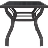  Vrtni stol sivo-crni 180 x 80 x 70 cm od čelika i stakla | shoptok.hr