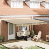 Ručna Ročna retraktibilna tenda Zelena in rumena 450x350 cm, (22146576) | Shoptok.si