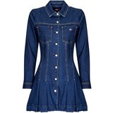 Tommy Jeans Dolge obleke DENIM PLEATED TRUCKER DRESS | Shoptok.si