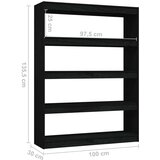 vidaXL knjižna omara za razdelitev prostora črna 100x30x135,5 cm | Shoptok.si
