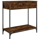Maison Chic konzolna miza - miza ob steni dimljen hrast 75x34,5x75 cm inženirski les, (21786069) Cene