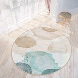 Mila Home modra/bež pralna okrogla preproga ø 120 cm puddle – | Shoptok.si