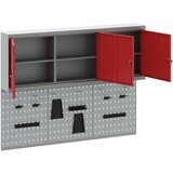  5-delni set orodnih omar in pegboarda za steno rdeča kovina, (22048529) | Shoptok.si