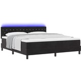  LED Box Spring Krevet s madracem Crna 180 x 200 cm Baršun | shoptok.hr