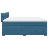 vidaXL Box spring postelja z vzmetnico modra 180x200 cm žamet | Shoptok.si