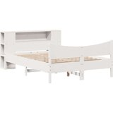  Posteljni okvir brez vzmetnice bel 120x190 cm trdna borovina | Shoptok.si