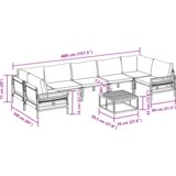 vidaXL Vrtna sedežna garnitura 8 pcs Antracitna Jeklo | Shoptok.si