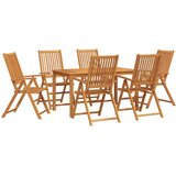  Vrtni set za objed 7 kom. 6-sjedala Prirodna | shoptok.hr