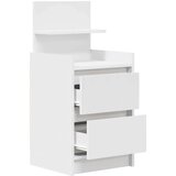 vidaXL Nočna omarica z 2 predaloma bela 38x34x80 cm | Shoptok.si
