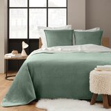 Douceur d intérieur Zeleni set prekrivača i jastučnice od sherpa flisa 220x240 cm Mylene – Cijene