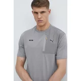 Puma Bombažna kratka majica moška, siva barva, 678920