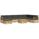 vidaXL Zunanja garnitura za sedenje 9 pcs Bela in antracit Poliester, (5000280545) | Shoptok.si